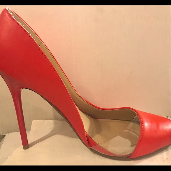 Orange side peep stilettos - Picture 2 of 4
